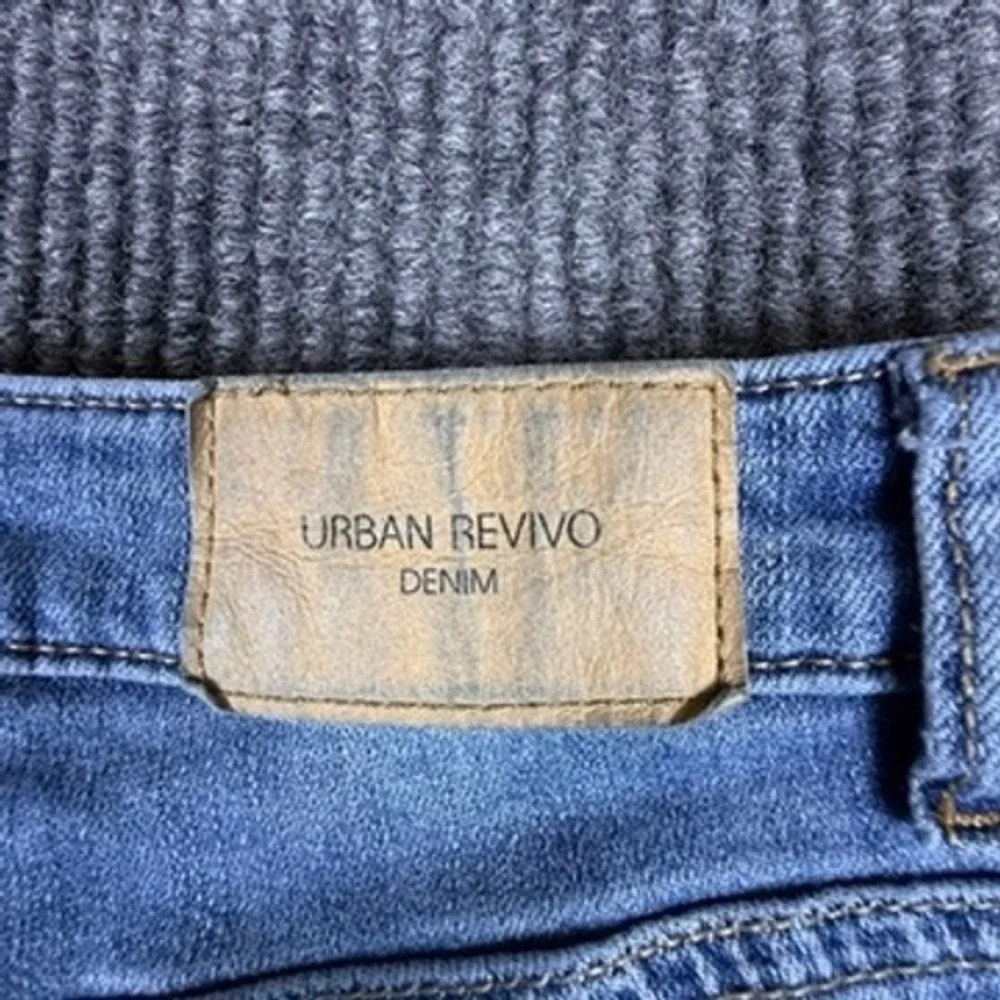 Urban Revivo Womens Blue High Rise Split Hem Straight Leg Jeans Size US 6